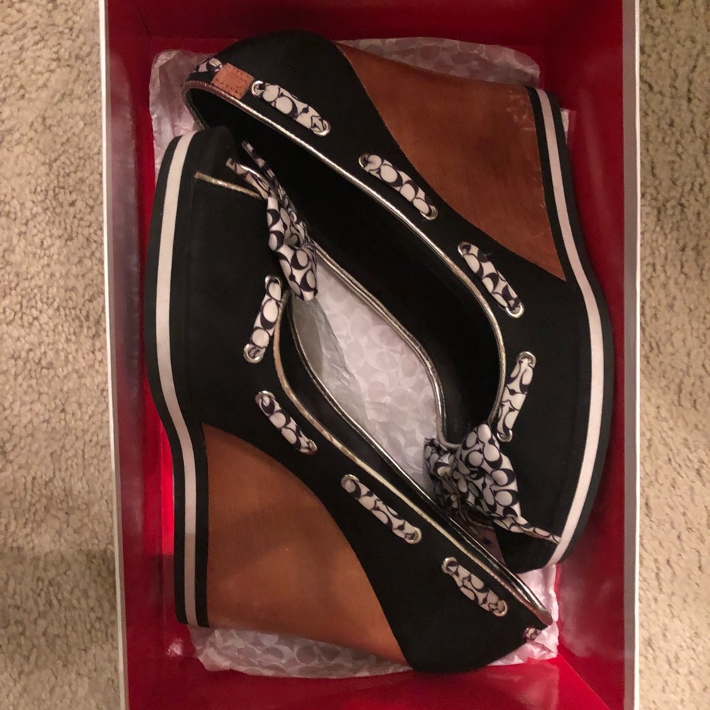 Coach wedges with original box